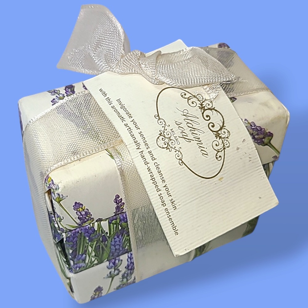 Alchemia of Italy Lavender Bar Soap Set of 3 Made In Italy Luxury Soap Set